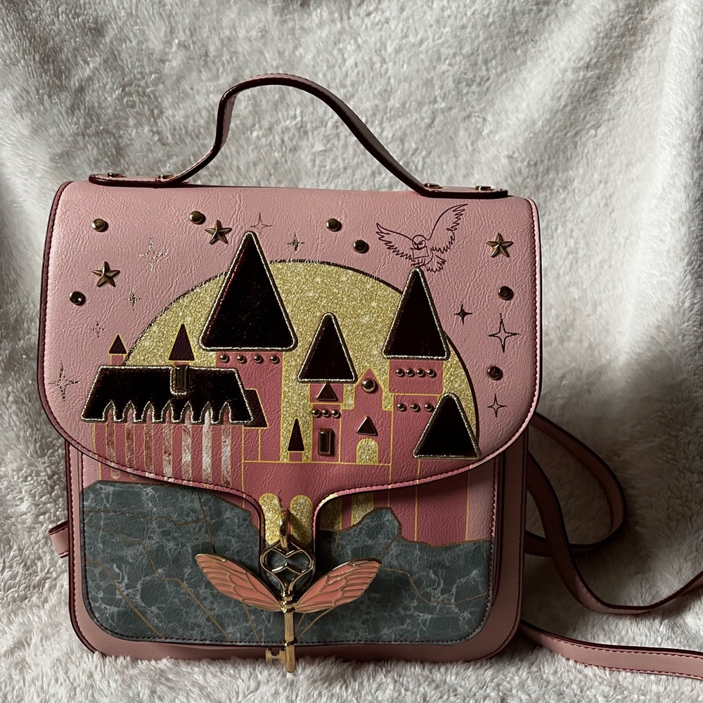 Danielle Nicole Pink and Gold Castle Backpack